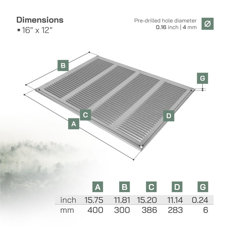 Vent Systems 400 x 300 mm / 16" x 12"