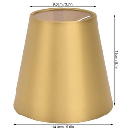 6PCS Small Lamp Shades, Clip on E14 Bulbs Shades Barrel Lamp Shade Replacement for Table Wall Ceiling Chandelier Lamps, 3.7x5.6x5.1in(Gold)