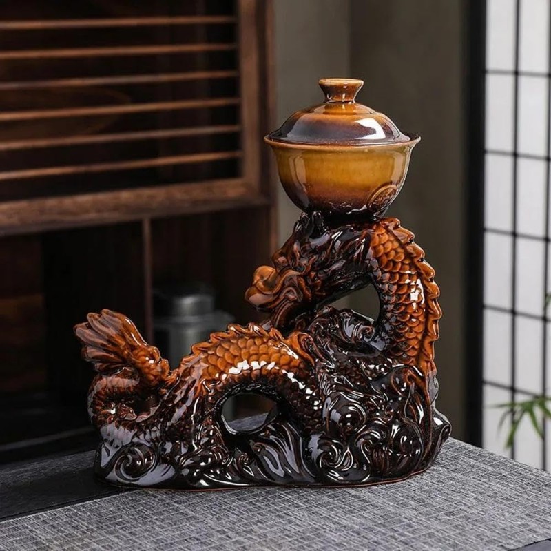 Ceramic Teapot with Infuser Semi Automatic Tea Set Magic Teapot