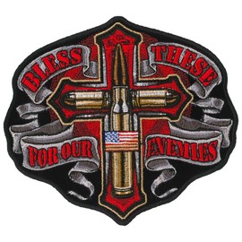Hot Leathers Bless These for Our Enemies 5" Patch PPQ1045-4.25 Width x 5 Height Inches