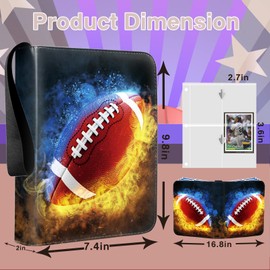 Viyohoh 9 Pokect Trading Card Binder, 2025 Football Card Binder Album with 50 Binder Sleeves fit 900 Sport Cards, Card Storage Book Compatible with TCG/MTG and Sports Card