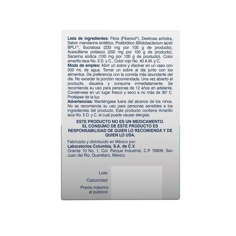 Bacfil Suplemento Alimenticio, 30 Sobres