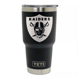 YETI Oakland Raiders YETI Laser Engraved Colster, 20 or 30 oz. Black Tumbler  - 30 oz. BLK - 1 side
