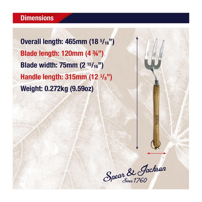 Spear & Jackson 5110WF Traditional Long Handled Weed Fork, 12"