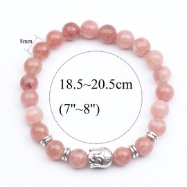 UEUC Tibetan Buddha Bracelet, Real Natural Stones 0.8 cm Tiger Eye Yoga Bracelet, Casual Bracelet for Women and Men, Stone