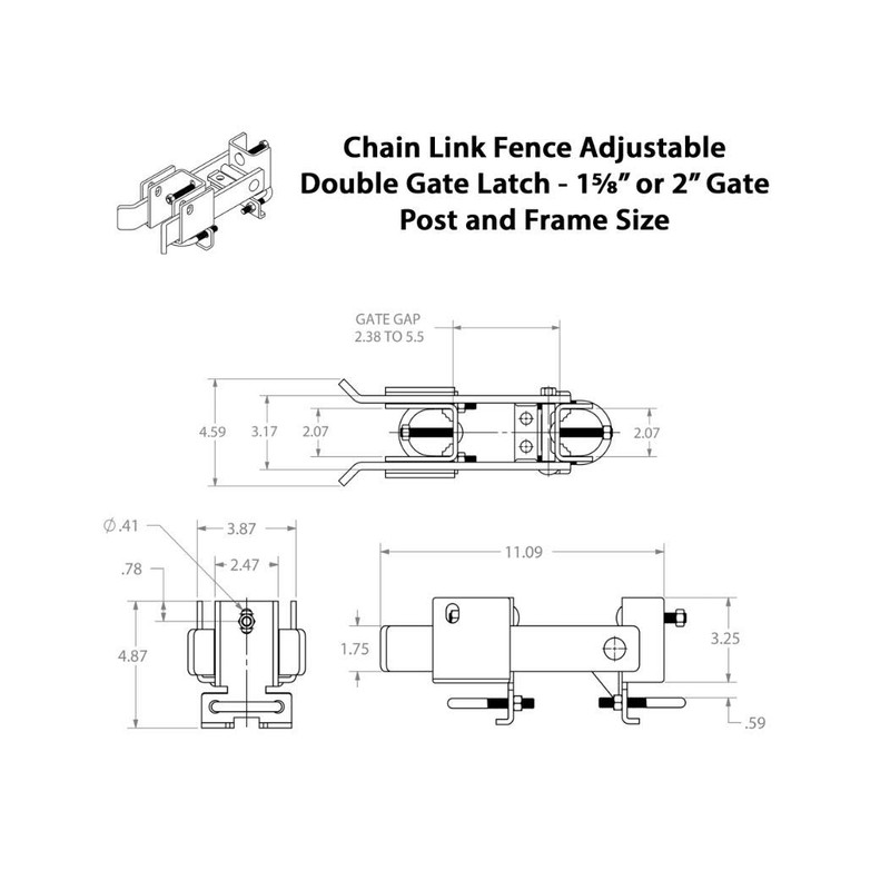 Chain Link Fence Commercial Strong Arm Double Gate Latch for