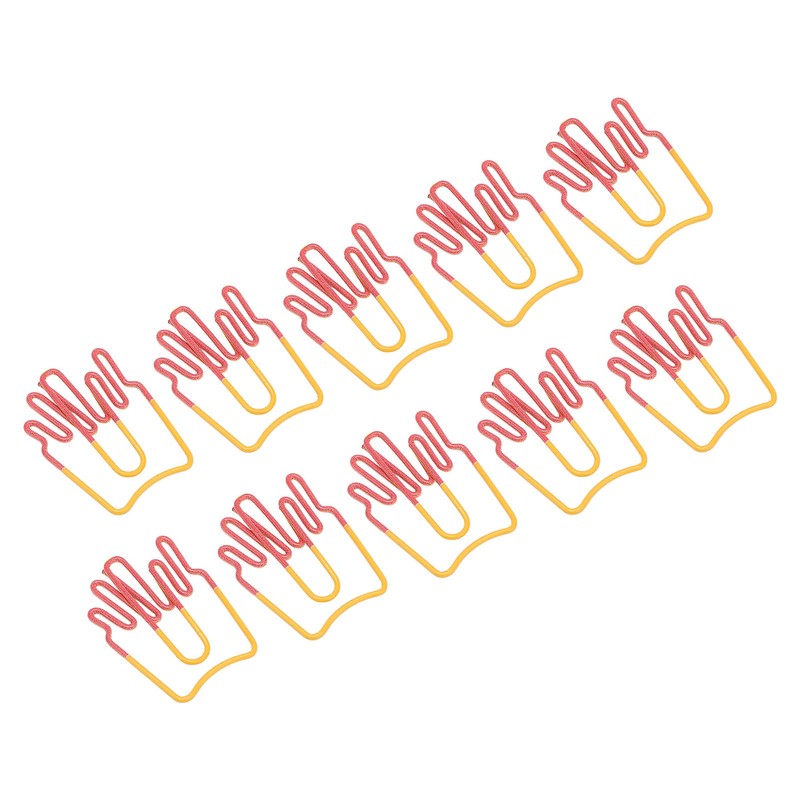 100Pcs Paper Clips Cute French Fries Shape Electroplating Process Lightweight