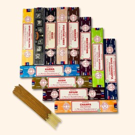 Satya Incense Sticks Nag Champa, Superhit, Namaste, Reiki, Meditation, Opium, Positive Vibes, Karma, Traditional Ayurveda, Spiritual Healing, Champa, Oodh|15grams x 12 Packs