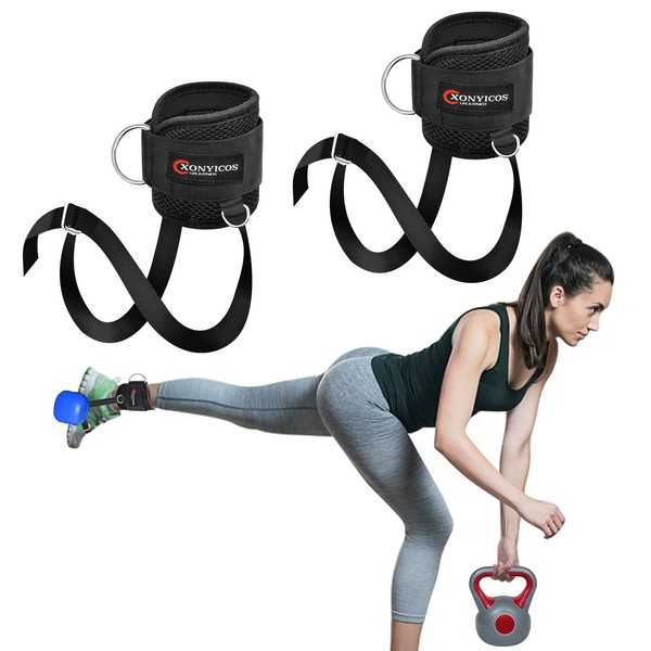 XonyiCos Adjustable Foot Weights Ankle Straps for Cable Machine,Dumbbell Attachment