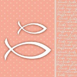Napkins Glaube Fish Peach ,33x33cm, 3lagig 20 Piece Pack