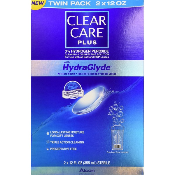 Clear Care Plus Cleaning Solution with Lens Cup Fluid Ounce, 24 Fl Oz