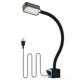 Magnetic Work Light, 1300 Lumens Led Machine Light with Strong Magnetic Base, Flexible Gooseneck Magnetic Lamp for Lathe and Drill Press, 10W 120V