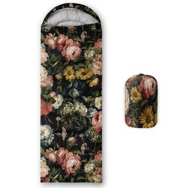 Sleeping Bags for Adults and Kids，3D Printing Camping Sleeping Bag for Girls Boys Lightweight Waterproof Cold/Warm 3-Season，Outdoor Travel with Compression Bags