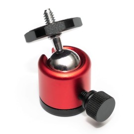 Mini Ball Head Full Metal Aluminium Tripod Head 360° Ball Joint 1/4 Inch Ball Head Metal 1/4 Inch Thread (Red)