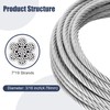 Thickened 3/16" 25ft Stainless Steel Cable with Wire Rope Clip,