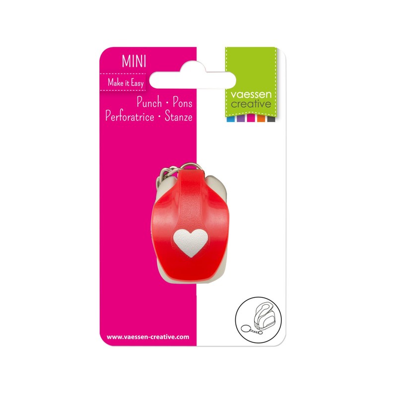 Vaessen Creative Craft Paper, Mini Keychain Heart Punch, for DIY