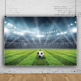 MIRRORANG 2.2 x 1.5 m Football Stadium Background Sports Game Party Headlight Photography Background for Men Boys Football Birthday Party Decoration Sports Club Photo Studio Props Vinyl