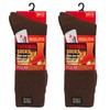 Polar Extreme HEAT MENS BRUSHED SOLID 2 PK BROWN SOCK