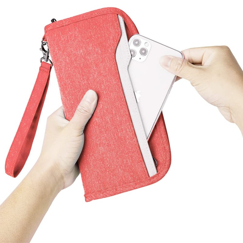 ZOPPEN RFID Travel Passport Wallet & Documents Organizer Zipper Case
