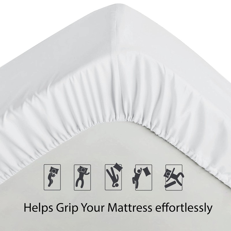 Ev Dekor Double Fitted Sheet Soft 100% Microfiber 40cm extra