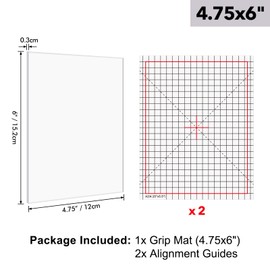 OTCRAFT 3Pcs/Set 4.75x6inch Multi-Use Non-Slip Sticky Mats Fit in Stamp Positioning Tool Set,Photopolymer Grip Mat with Printed Guides in Placeholding Stencil in Place Crafts Scrapbooking Fixed Mat.
