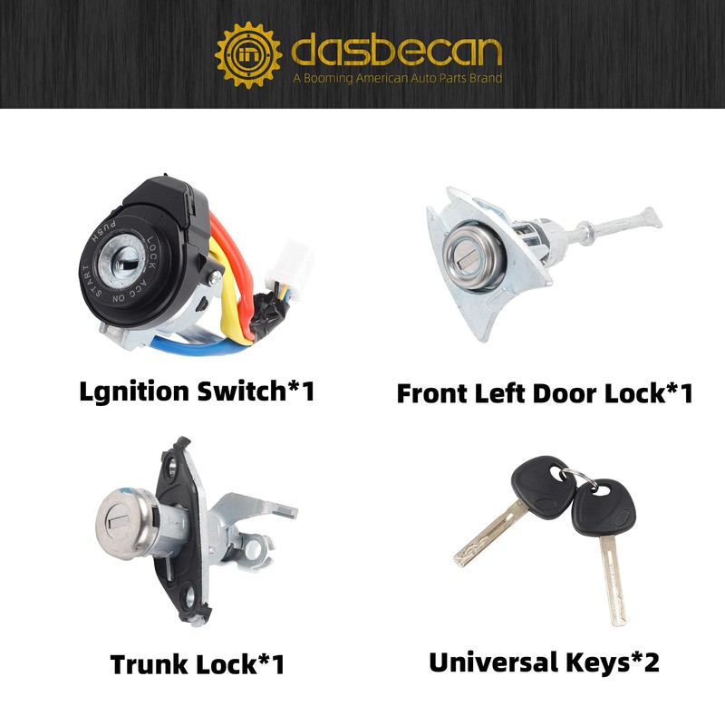 Dasbecan Ignition Switch Door Lock Cylinder with 2 Keys Compatible