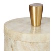 Queenza Brown Marble Salt Cellar with Lid and Premium Brass
