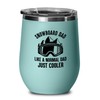 Snowboard Teal Wine Tumbler 12oz - snowboard dad - Ski