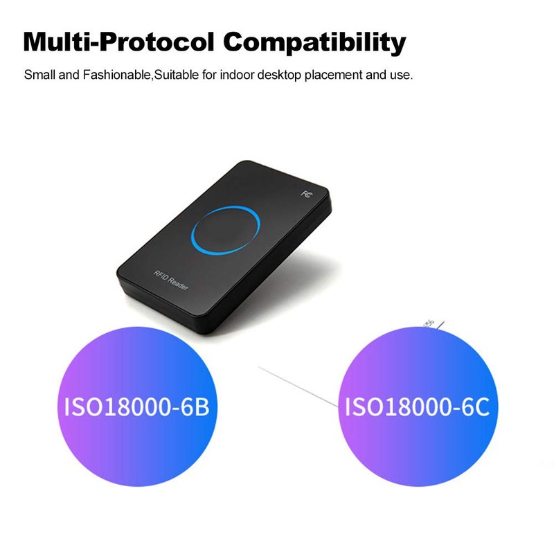 Contactless Smart Card Reader, Portable RF UHF‑RFID Reader Writer 915Mhz