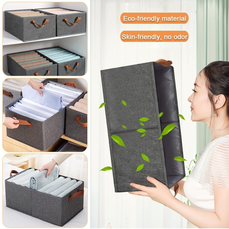 Ruucy 3 Pack Foldable Storage Box, Fabric Boxes with Handles,