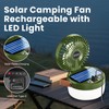 Solar Camping Fan Rechargeable Camping Light, Folding Portable Solar Outdoor