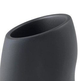 GEDY G-Iside Portaspazzolini Nero, Misure e Peso Prodotto: 13X8X8,2 CM & 0,41 kg, Realizzato in Resina e Sabbia, Porta Spazzolini Bagno Design di R&S Gedy, 2 Anni di Garanzia