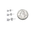 Sterling Silver Clear Round Stud Earrings Set Made with European
