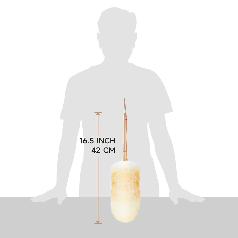 ONESIMUS 2 Pack Lambswool Dusters Fluffy Handheld Natural Feather Duster,