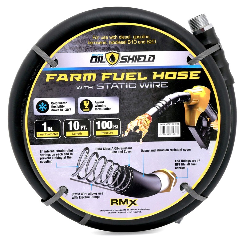 OIL SHIELD 1" x 10 ft Rubber Farm Fuel Transfer