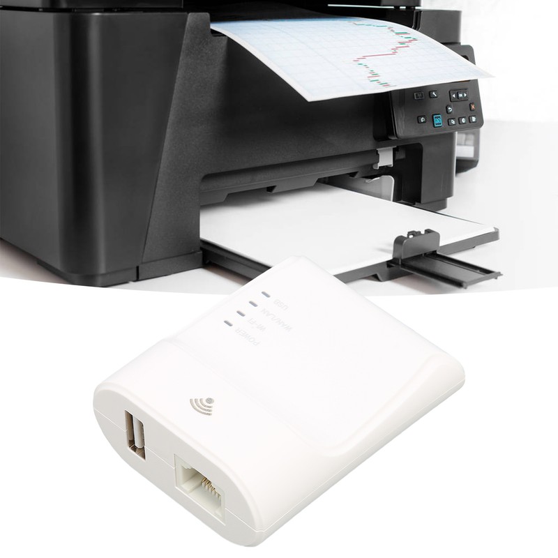 Wireless USB Print Server 10/100Mbps Adaptive 480Mbps Transmission Small Size