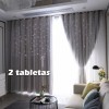 LUCINATIA Cortina Lisa Con Tul Y Diseño Estrella De 132x240