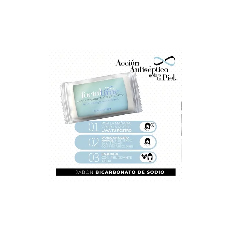 Barra Jabón Bicarbonato 100g Facial Time Limpieza Intensa
