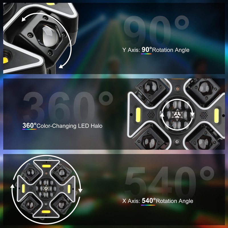 Sklydron Moving Head DJ Lights,120W LED Stage Light with RGB