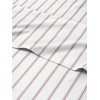 4 Piece Striped Sheets for King Size Bed – Luxury Flat Sheet 105 x 102, Fitted Sheet 78 x 80 and 2 Pillowcases 20 x 40 – Deep Pocket, Soft, Red Pinstripe Bed Sheets – Oeko-TEX Stripe Sheet Set