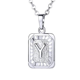OutstandLong Silver Initial Letter Y Capital Women's Pendant Necklaces for Best Friend Grandma Birthday Graduation Jewelry