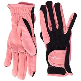 Covalliero Children's Children's Riding Glove Lilli Large Riding Gloves, Black/Pink, L