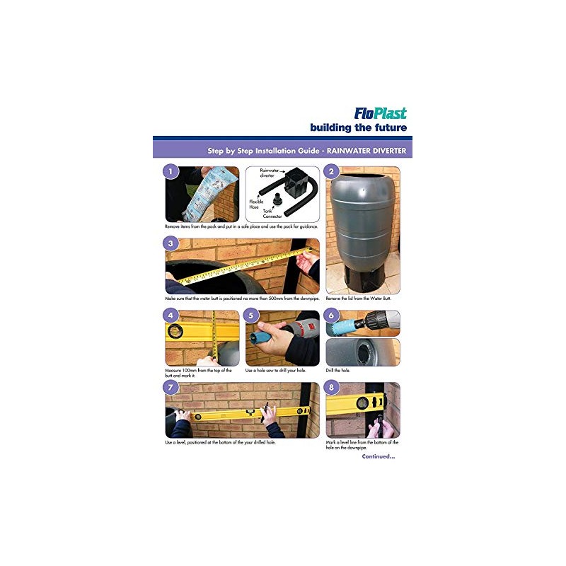 FloPlast RVS1AG Anthracite Grey Rainwater Diverter (Connects to 65MM Square