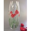 Rossvar Hand Painted Large Barrel Vase Red Poppy Design