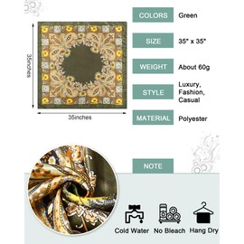 JaGely 12 Pcs 35" Satin Square Large Head Scarves Silk Like Neck Scarf Vintage Bandanas Satin Hair Scarf Neckerchief(Fashion Style)