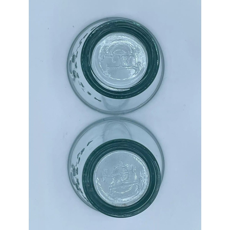 Herradurra Set of 2 Tequila Herradura Rocks Glasses Clear Blue/Green