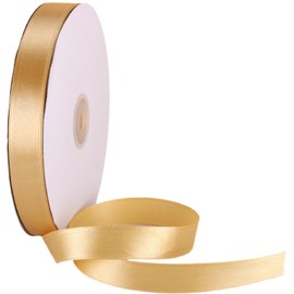 Cinta de Envoltura de Regalos 100 Yardas, Cinta Poliéster para Envoltura Regalo, Listones Navideños Doble Cara, Listones Navideños para Arbol 2cm Ancho (Dorado)