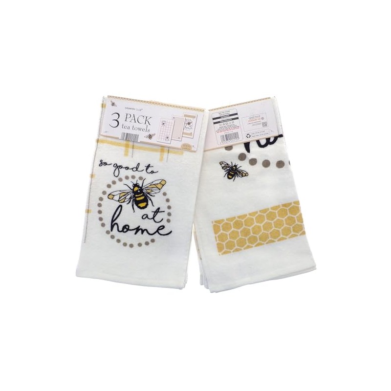 Country Club 100% Cotton Pack of 3 Bee at Home