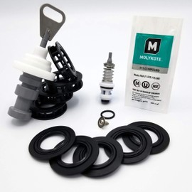 Fleck Compatible 5600 Softener Main Piston, Seals, Spacers, Screw, Brine Piston, Lower Brine Seal, with Molykote Sealant | Piston 60102-00, Seals and Spacers 60125, Brine Piston 60032 |