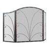 Kingson 3-Panel Arched Childproof Fireplace Screen Decorative, Handcrafted Scroll Wrought